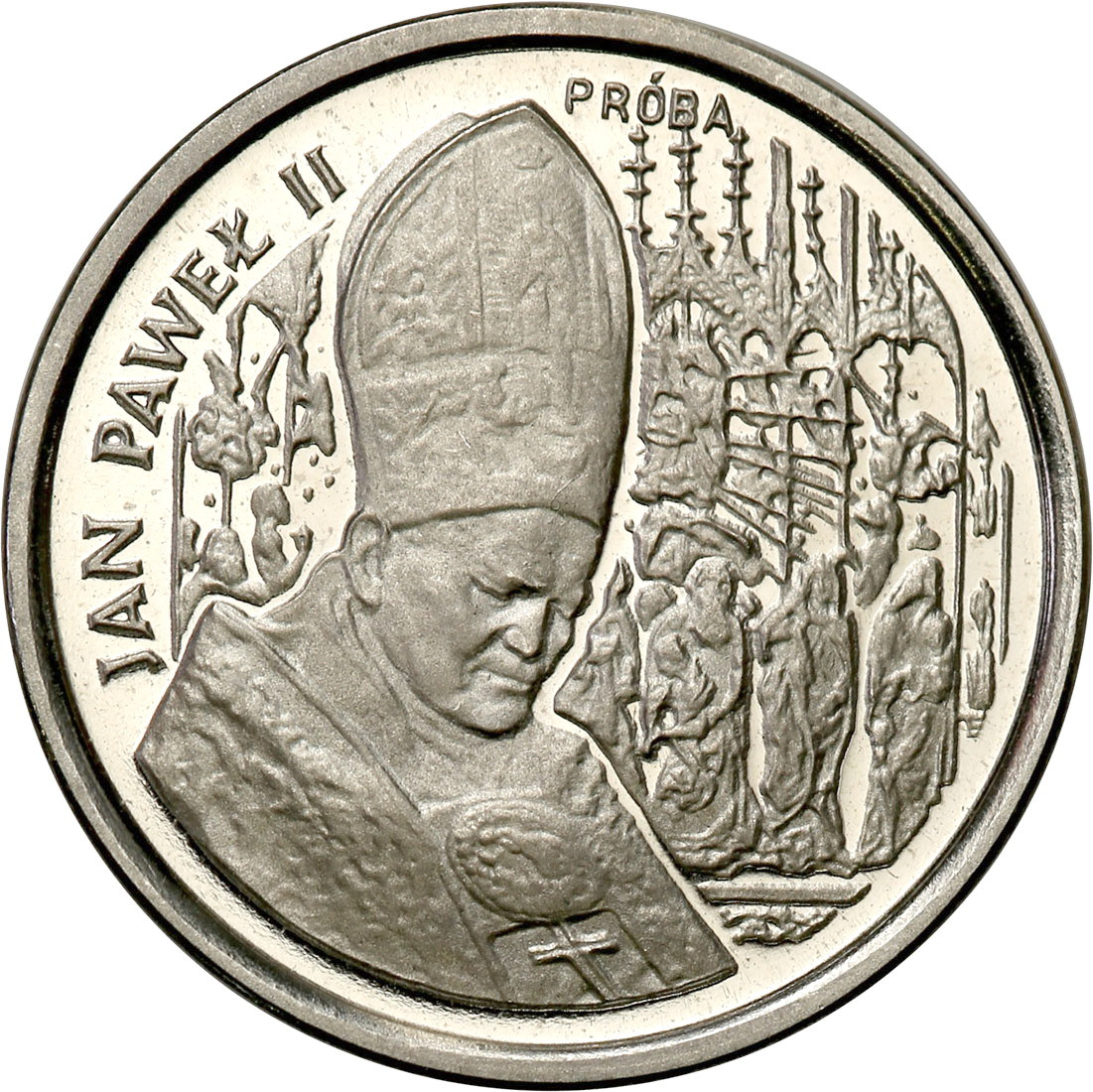 III RP. PRÓBA Nikiel 20.000 złotych 1991 Jan Paweł II Ołtarz